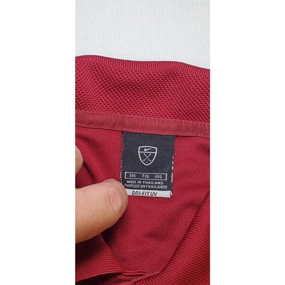 Nike Golf Size XXL Mens Polo Shirt Dri Fit Burgundy Casual Ca12 - Picture 5 of 6
